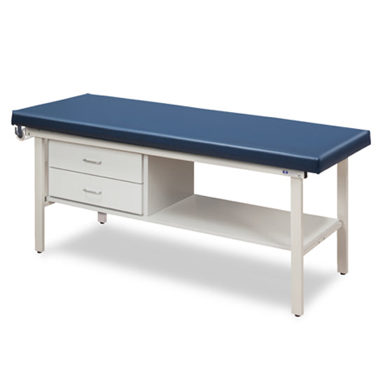 3130-27 Flat Top Alpha-S Series Straight Line Treatment Table/Shelf and Two Drawers