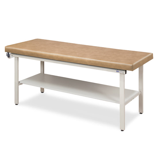 3200-27 Flat Top Alpha-S Series Straight Line Treatment Table with Full Shelf