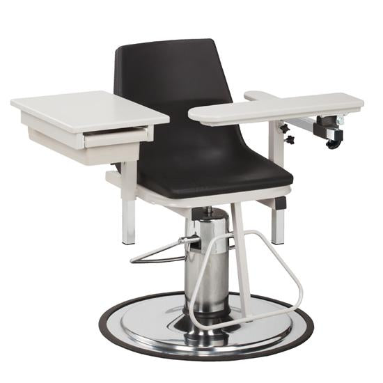 6340-P H Series, E-Z-Clean, Blood Drawing Chair with ClintonClean Flip Arm and Drawer