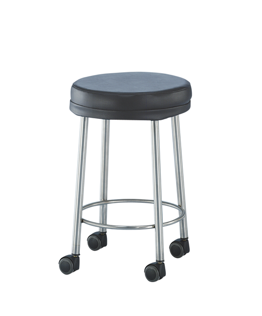 MR Conditional Padded Stool stainless steel 15" Diam. x 21"H 2" cushion on rubber tips - Didage