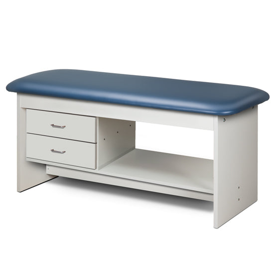9313-30 Flat Top Style Line Straight Line Treatment Table with Shelf and Two Drawers