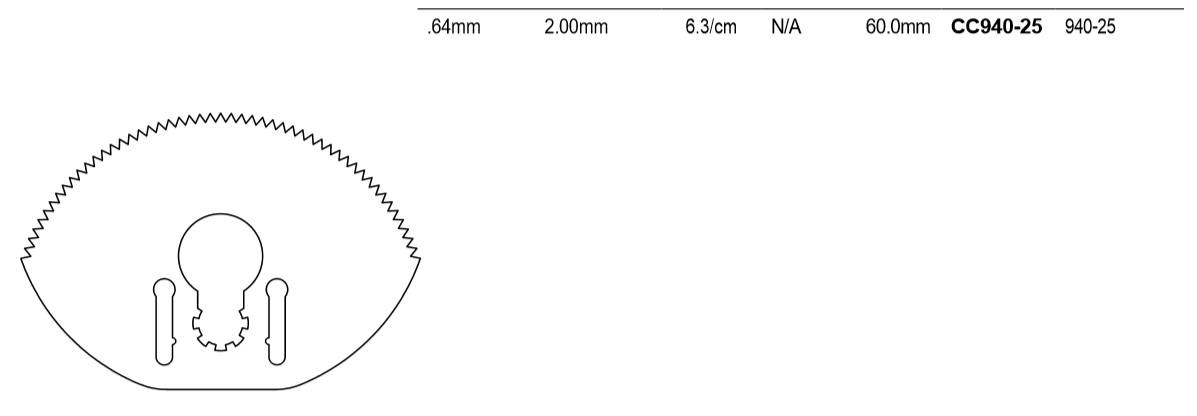 Stryker Replacement 940 Style Oscillating Cast Cutting Blade - 5 Pack