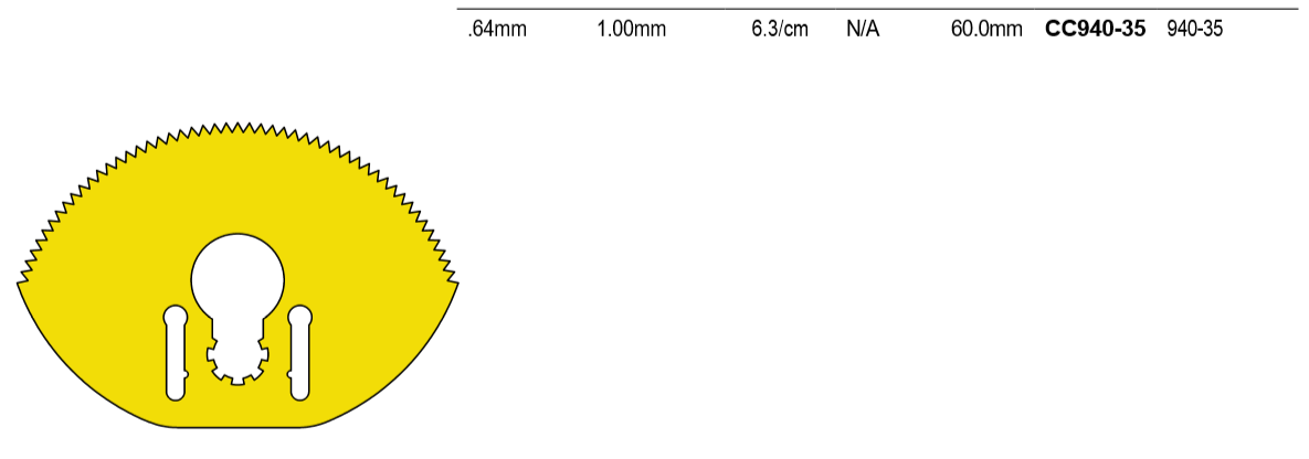 Stryker Replacement 940 Style Oscillating Cast Cutting Blade - 5 Pack