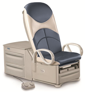 Brewer 6801 High-Low Exam Table 700 lbs with Power Back with outlet, pelvic tilt & front drawer warmer