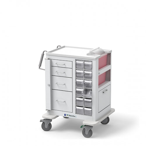 4-Drawer Short Phlebotomy Cart(MSWA-3469-WHT)-Waterloo Healthcare