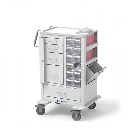 5-Drawer Tall Phlebotomy Cart(MTWA-34696-WHT)-Waterloo Healthcare