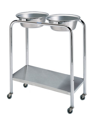 P-1079-W/S-SS Double Basin Stand with Shelf
