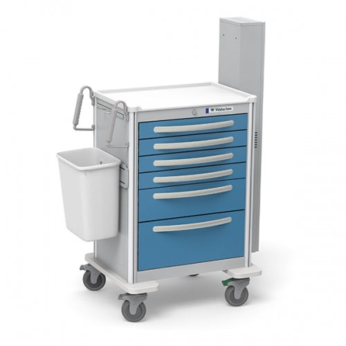 6-Drawer Tall Difficult Airway Cart(UTGKA-333369-LTB)With Optional Accessories-Waterloo Healthcare